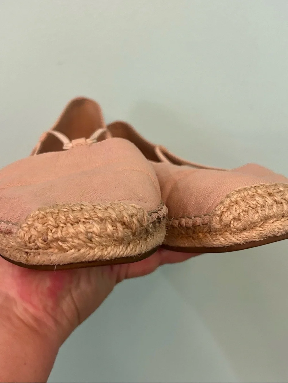 Eileen Fisher Women's Washed Blush Leather Espadrilles Shoes Sz US 7